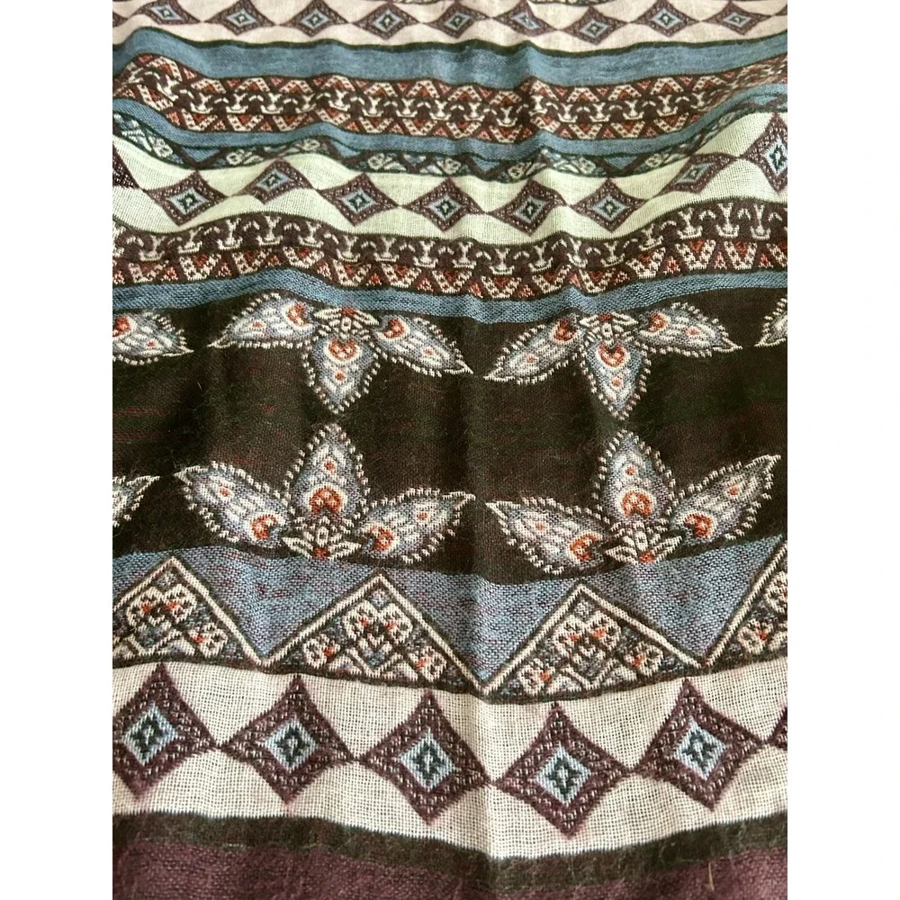Libby Edelman Boho Wrap Blanket Shawl Aztec OSFA Fringe Southwest Fall Festival
